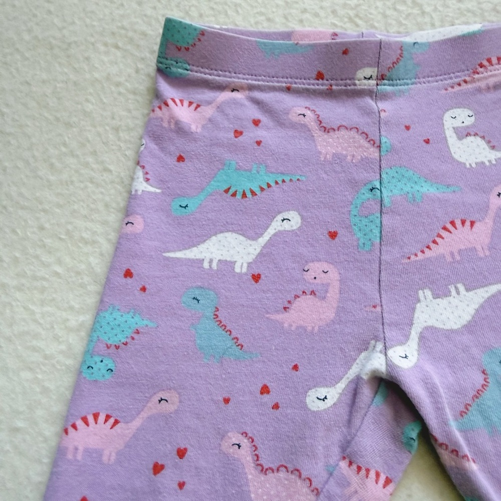 4/22 Mothercare Toddler Purple White Dinosaur Cotton Leggings Pants 12-18M 18M - Picture 3 of 16
